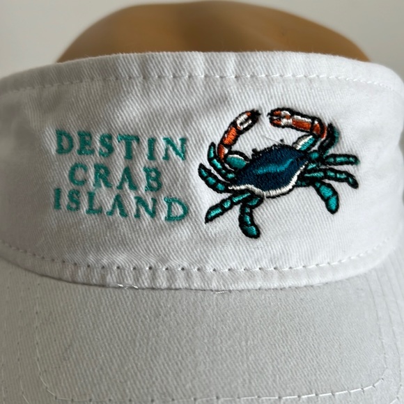 SUMMER SpEcIaL!   WHITE - CRAB ISLAND - DESTIN FLORIDA VISOR - Picture 2 of 4